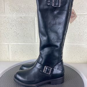 Harley-Davidson Women's Helmsdale Knee-Hi Black Leather Motorcycle Boots Size 5